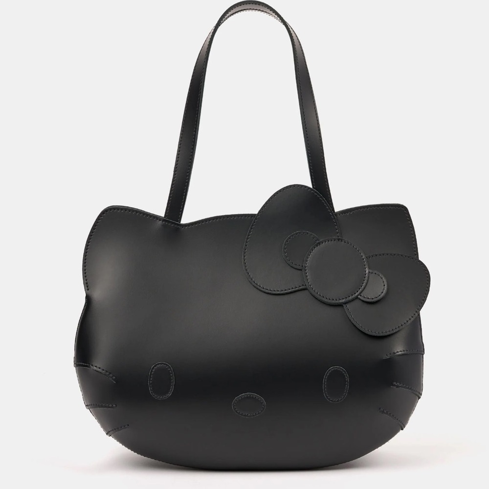 SOLD 50th Anniversary HELLO KITTY black leather tote Cambridge SatcheL Sanrio
